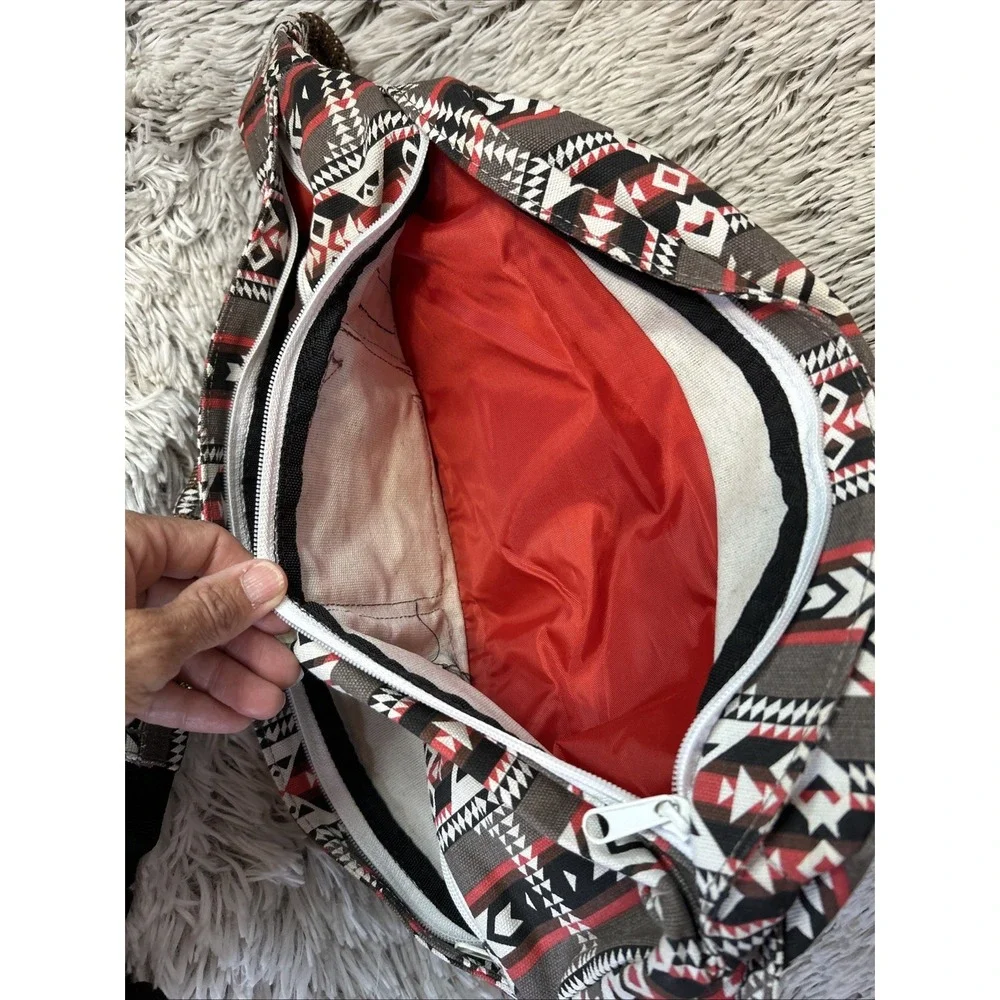 Kavu Aztec Multicolor Rope Sling Bag Brown Black Red‎ School Hiking Gym